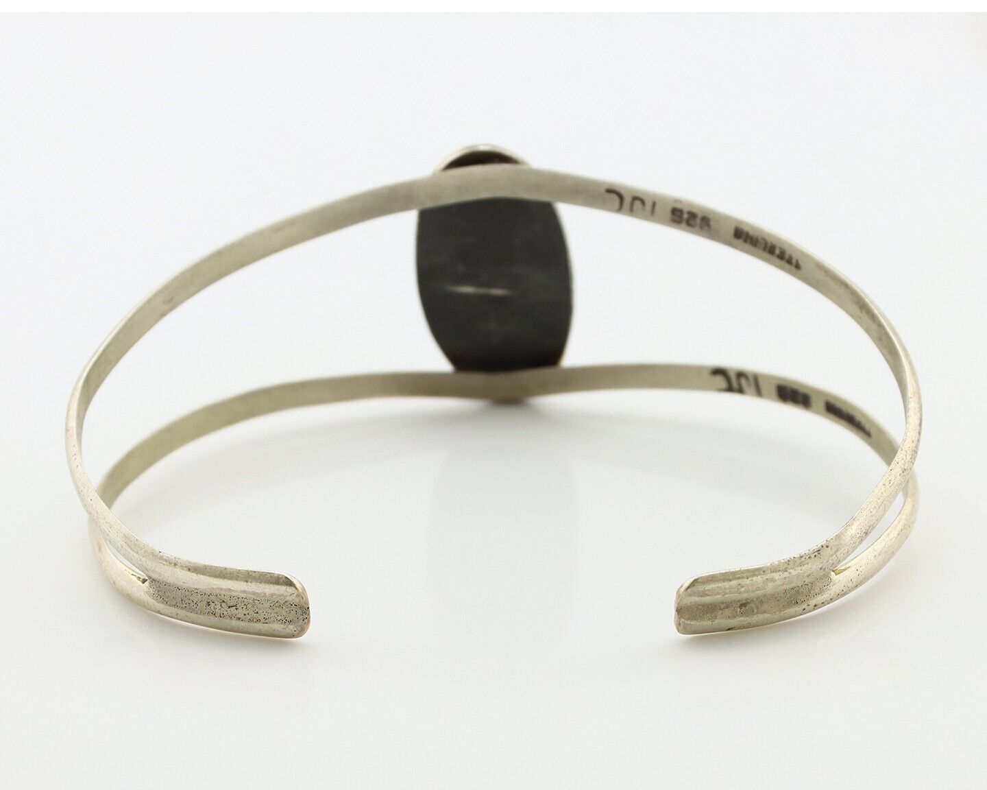 Navajo Bracelet 925 Silver Kingman Turquoise Artist Signed IJC C.80's