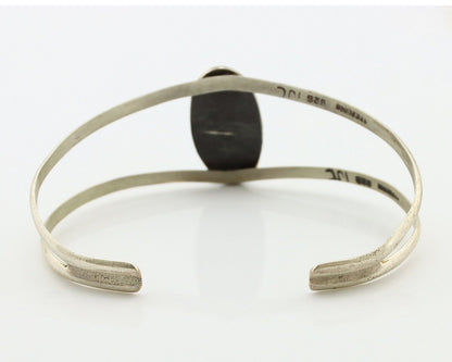 Navajo Bracelet 925 Silver Kingman Turquoise Artist Signed IJC C.80's