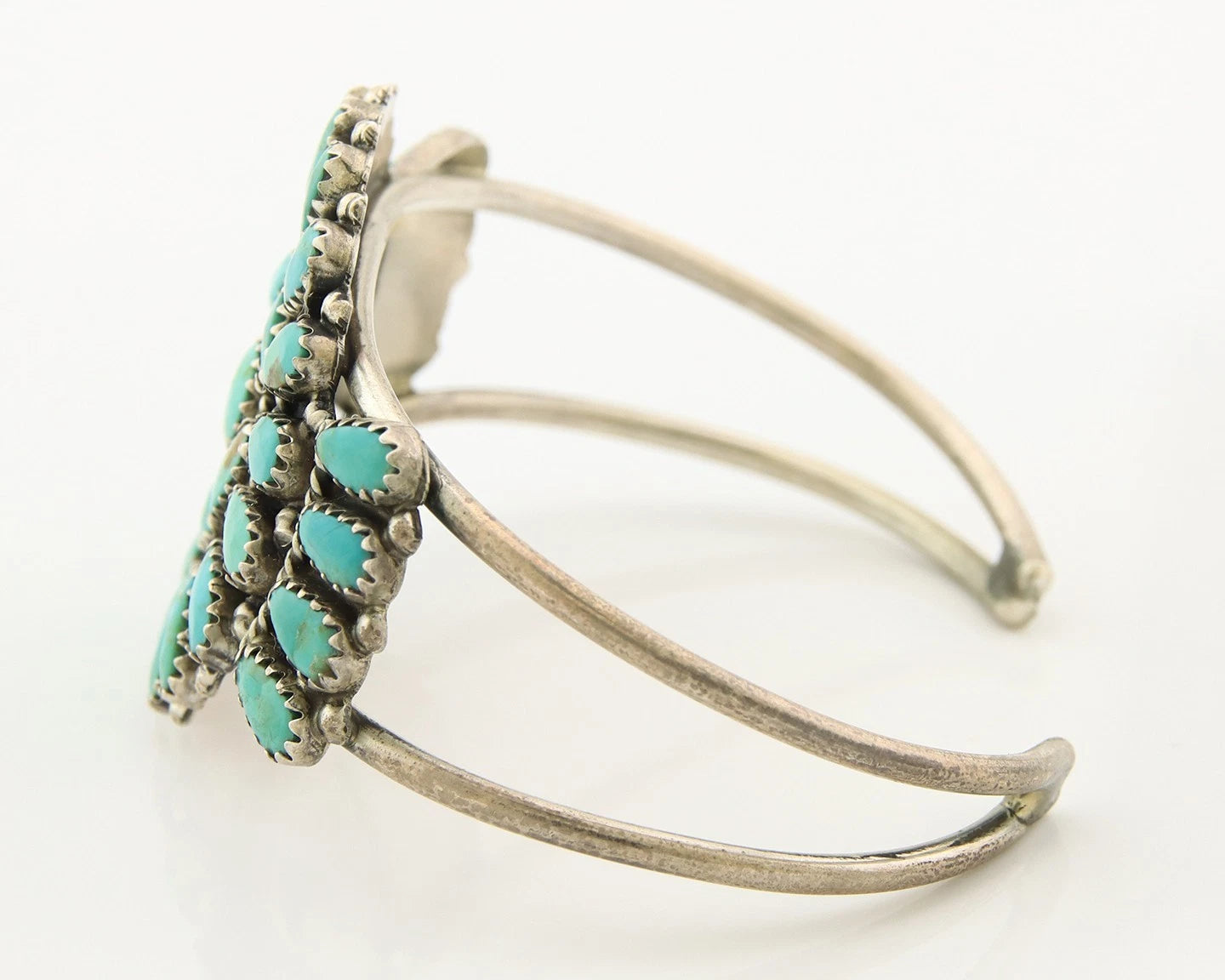 Navajo Cuff Bracelet Sterling Silver Authentic Turquoise Signed Ben Boyd