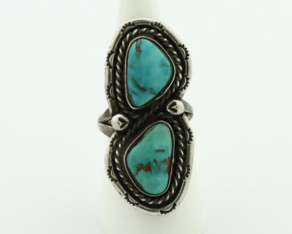 Navajo Ring 925 Silver Blue Turquoise Artist Signed P C.80's