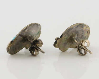 Navajo Earrings 925 Silver Natural Turquoise Native American Artist C.80's