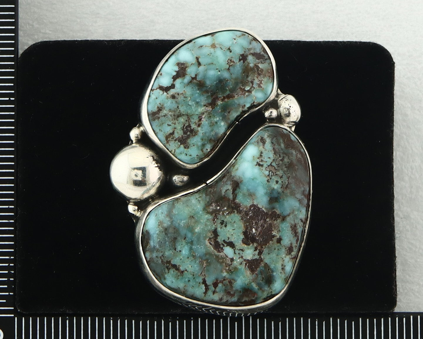 Vintage Navajo Ring 925 Sterling Silver Turquoise Signed David Zachary Size 8.25