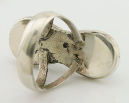 Navajo Handmade Ring 925 Silver Natural Turquoise Native American Artist C.80's