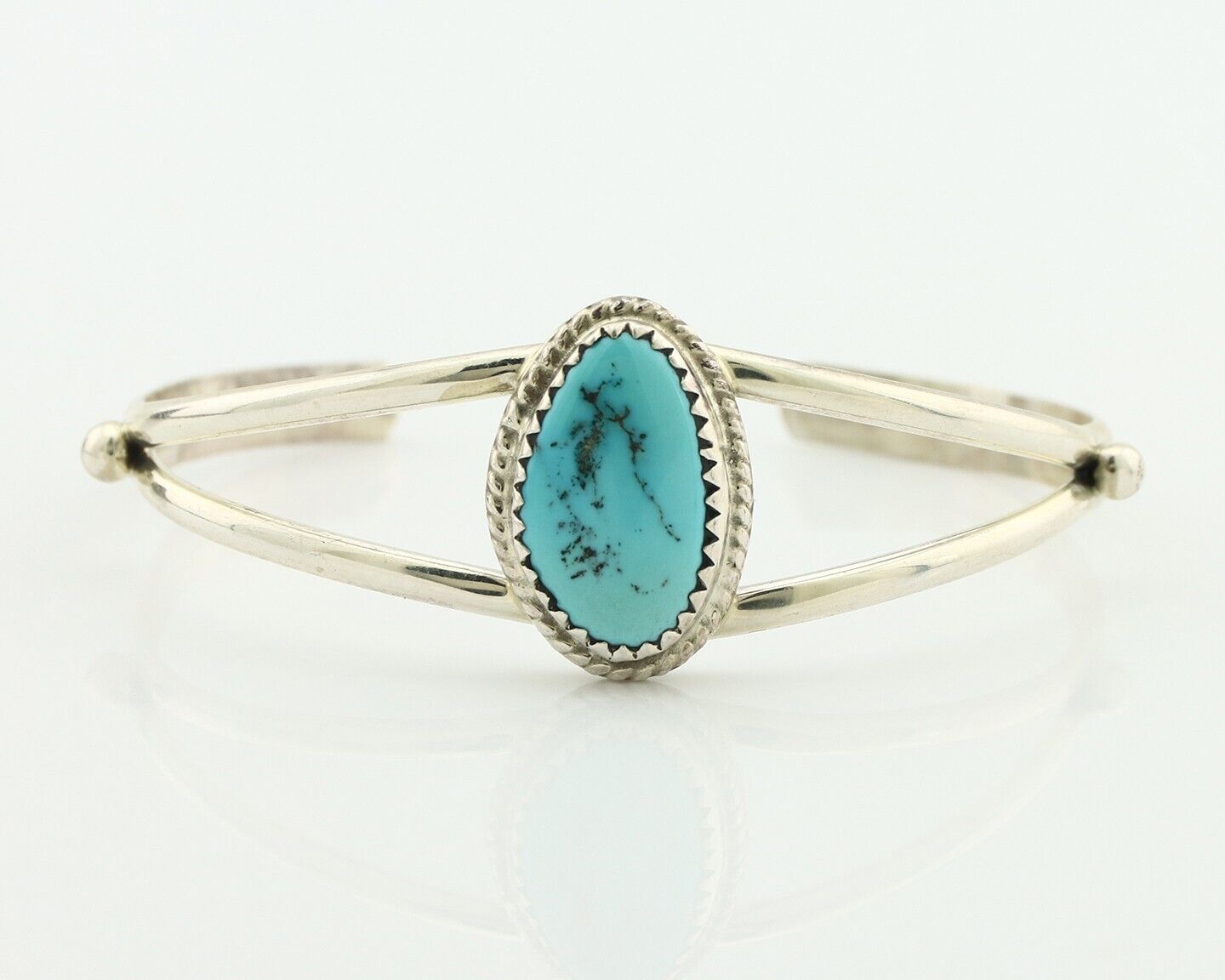 Navajo Bracelet 925 Silver Sleeping Beauty Turquoise Native Artist C.80's