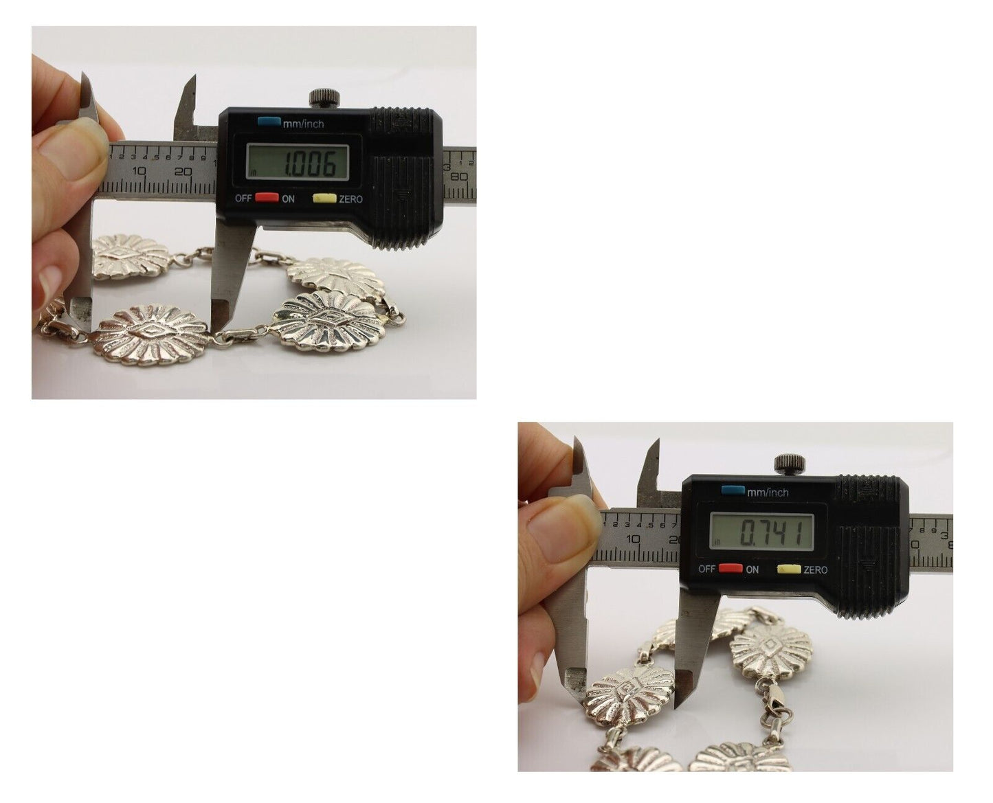 Navajo Sandcast Bracelet 925 Silver Artist Signed CM Handmade C.80's