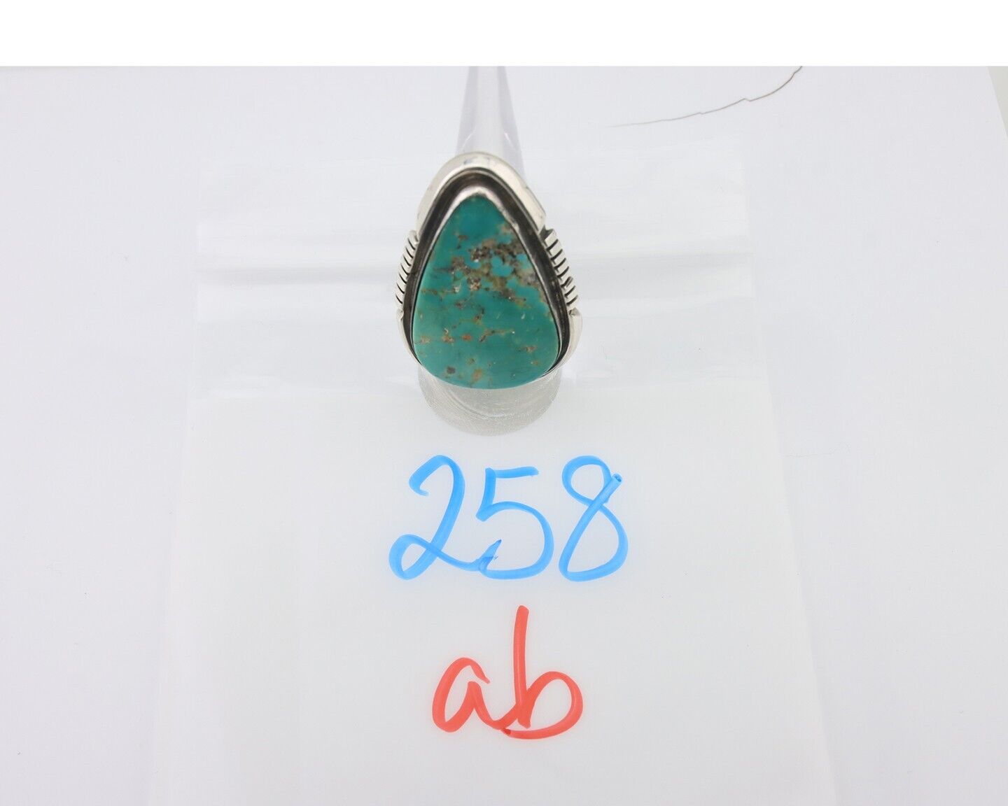 Navajo Ring 925 Silver Blue Gem Turquoise Artist Signed Doug Zachary C.80's