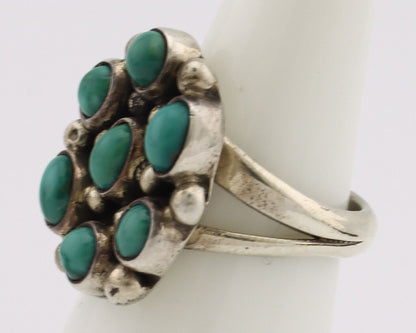 Navajo Ring .925 Silver Natural Blue Turquoise Native American Artist C.80's