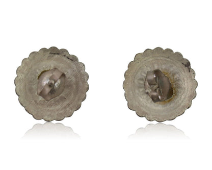 Navajo Small Shield Earrings 925 Silver Native American Artist C.80's