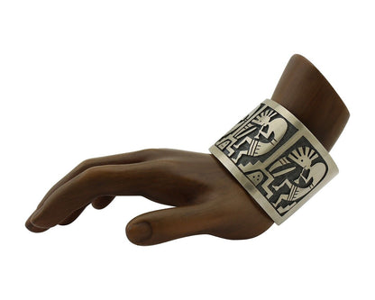 Navajo Kokopelli Bracelet 925 Silver Native American Artist Handmade C.80's