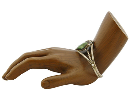 Navajo Natural Mined Royston Turquoise .925 Silver Handmade Cuff