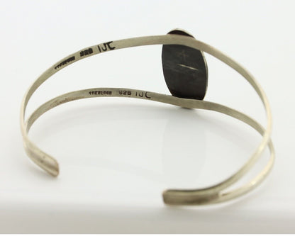 Navajo Bracelet 925 Silver Kingman Turquoise Artist Signed IJC C.80's