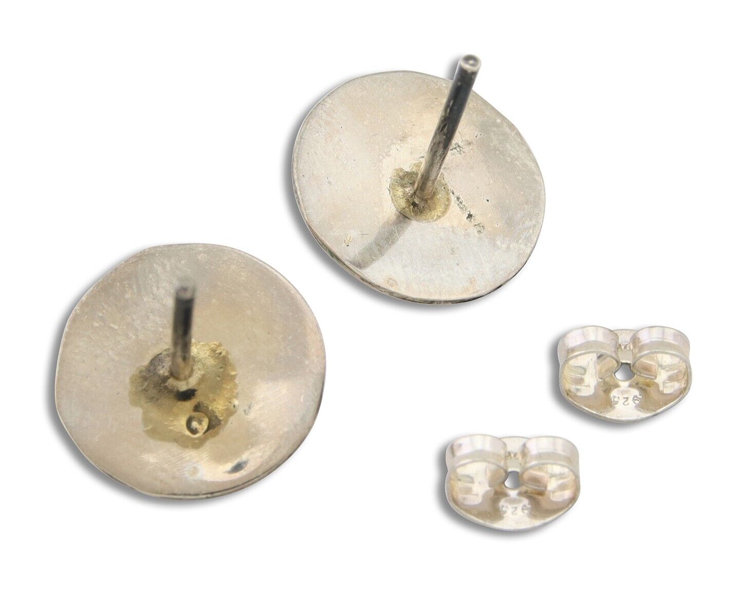 Navajo Handmade Earrings 925 Silver Turquoise Native American Artist C.80's