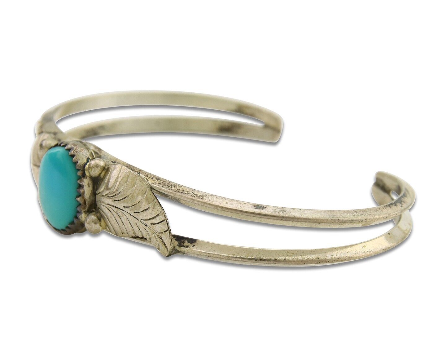 Navajo Cuff Bracelet 925 Silver Turquoise Artist Signed DB C.80's