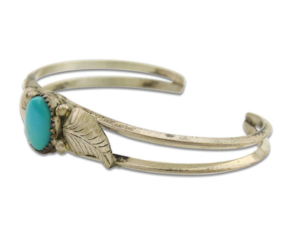 Navajo Cuff Bracelet 925 Silver Turquoise Artist Signed DB C.80's