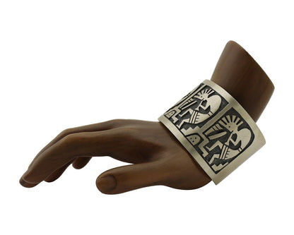 Navajo Kokopelli Bracelet 925 Silver Native American Artist Handmade C.80's
