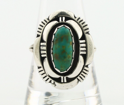 Navajo Ring 925 Silver Turquoise Artist Signed Leonard & Marian Nez C.80's