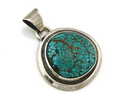 Navajo Pendant 925 Sterling Silver Natural Turquoise Handmade Vintage Artist