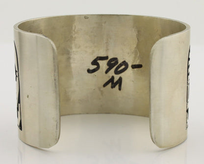 Navajo Kokopelli Bracelet 925 Silver Native American Artist Handmade C.80's