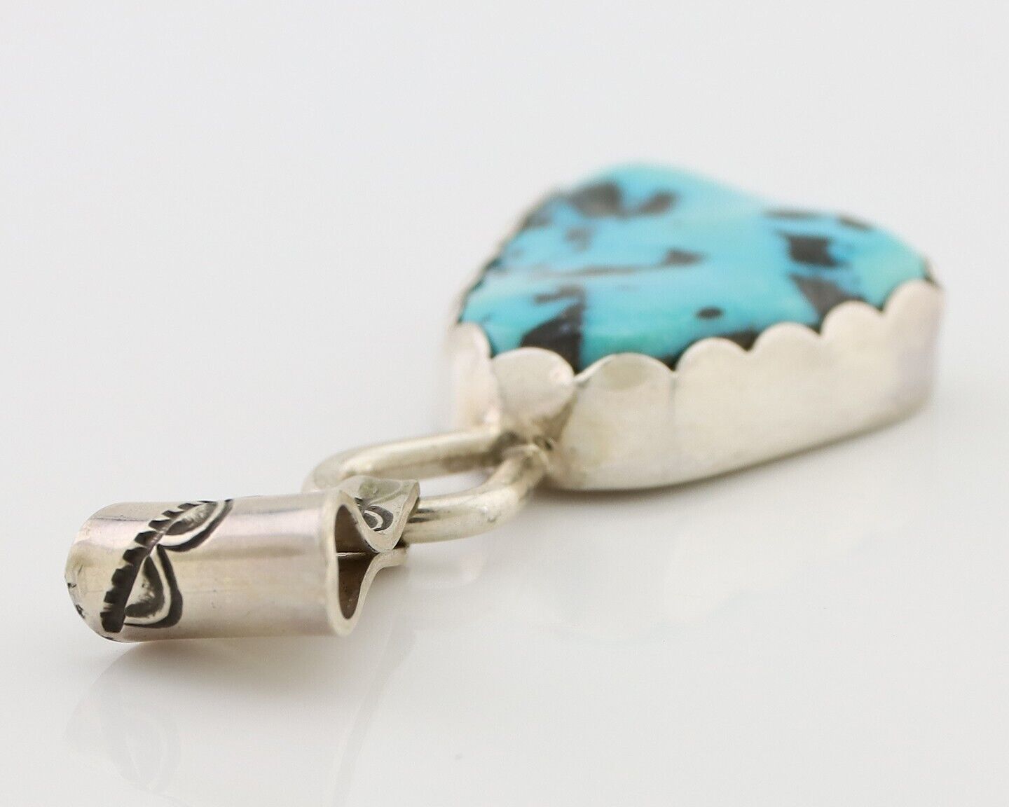 Navajo Necklace Pendant 925 Silver Turquoise Artist Tony Guerro C.80's