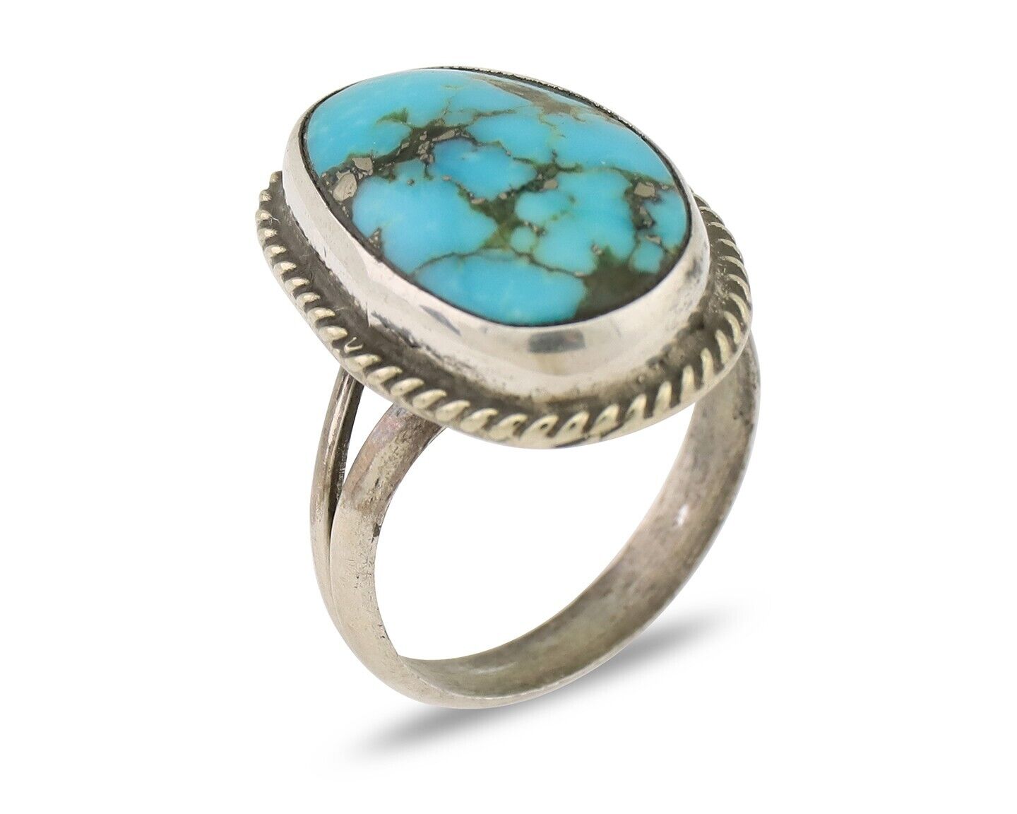 Navajo Handmade Ring 925 Silver Turquoise Native American Artist C.80's