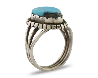 Navajo Handmade Ring 925 Silver Turquoise Artist Signed Tony Guerro C.80's