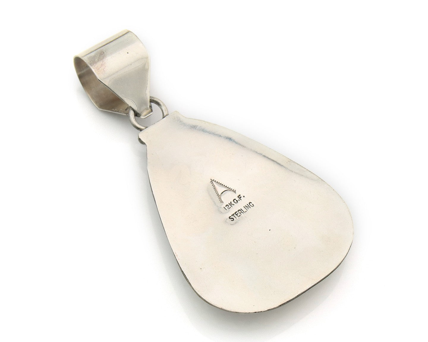 Navajo Kokopelli Pendant Sterling Silver & Gold Authentic Traditional Signed A