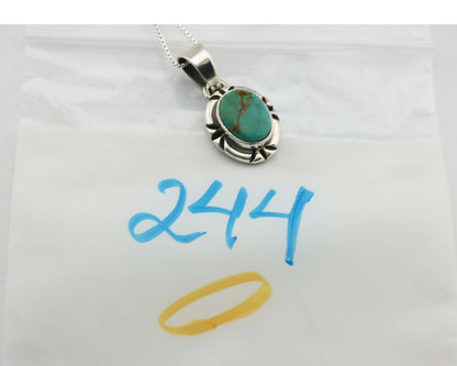 Navajo Necklace 925 Silver Arizona Turquoise Handmade Signed Gecko C.90's