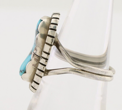 Navajo Handmade Ring 925 Silver Turquoise Signed Tony Guerro C.80's