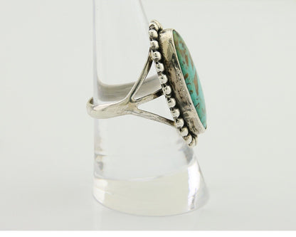 Navajo Shield Ring 925 Silver Arizona Turquoise Native Artist C.80's