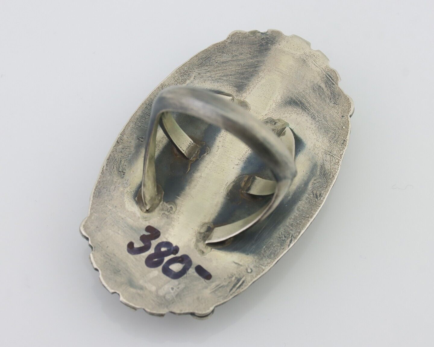 Navajo Ring 925 Silver Varascite Native American Artist C.80's