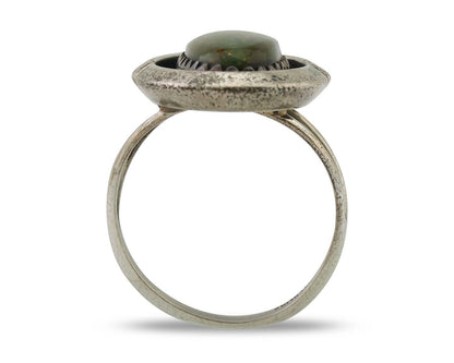 Navajo Ring 925 Silver Natural Turquoise Native American Artist C.80's
