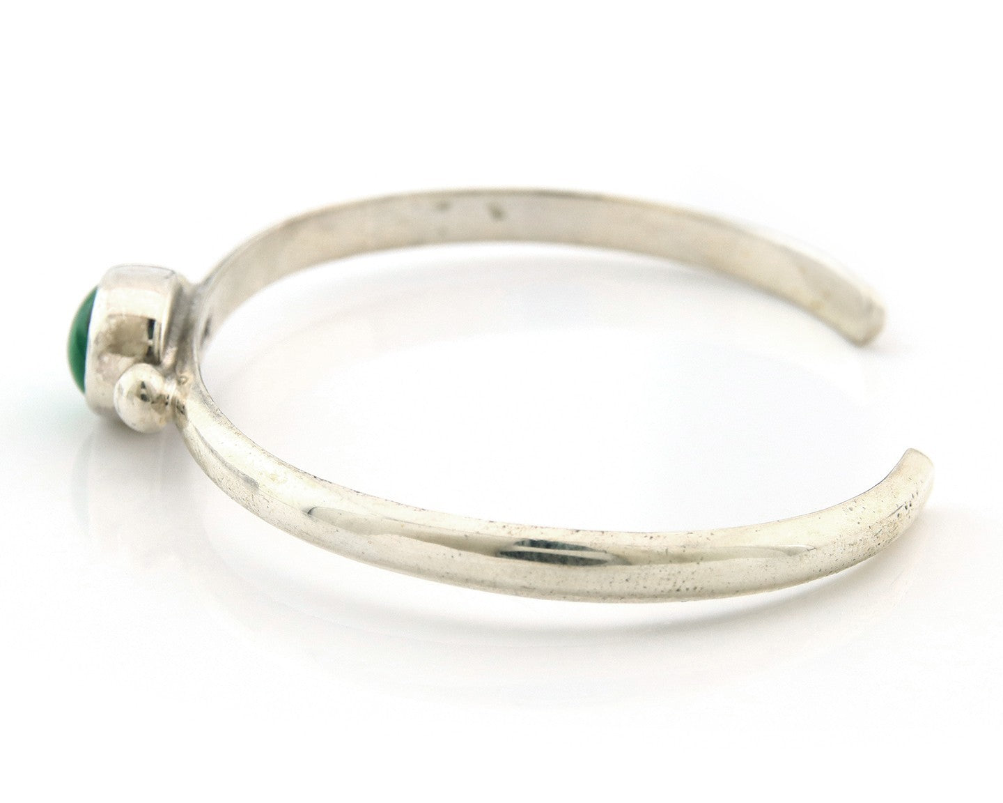 Navajo Cuff Bracelet Sterling Silver Natural Mined Malachite Native Artist