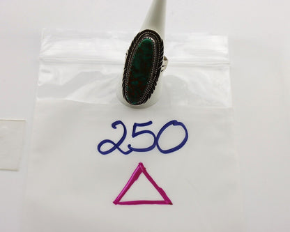 Navajo Ring 925 Silver Natural Mined Spiderweb Turquoise Artist Signed USA C.80s