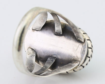 Navajo Ring 925 Silver Turquoise Native American Artist Size 7.75 C.80's
