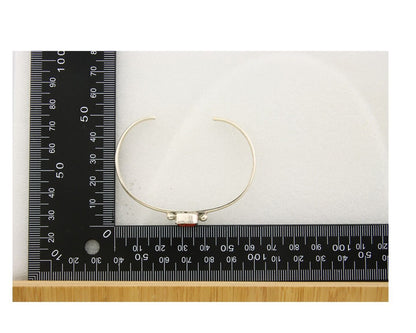 Navajo Bracelet .925 Silver Natural Red Coral Cuff Native American Artist C.80's