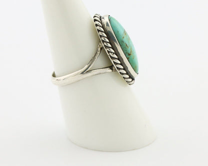 Navajo Ring 925 Silver Kingman Turquoise Artist Signed M Montoya C.80's