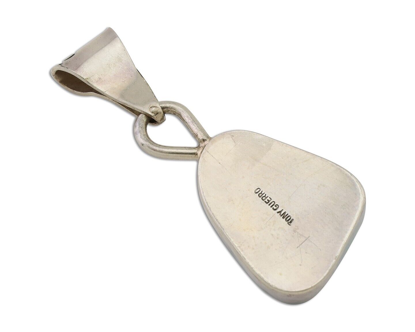 Navajo Necklace Pendant 925 Silver Turquoise Artist Tony Guerro C.80's