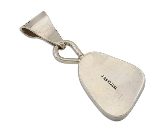 Navajo Necklace Pendant 925 Silver Turquoise Artist Tony Guerro C.80's