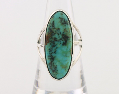 Navajo Ring 925 Silver Blue Gem Turquoise Native American Artist C.80's
