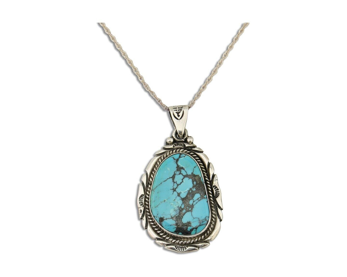 Navajo Necklace 925 Silver Natural Turquoise Artist M Montoya C.80's