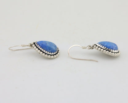Navajo Earrings 925 Silver Blue Denim Lapis Artist Signed First Eagle C.80's
