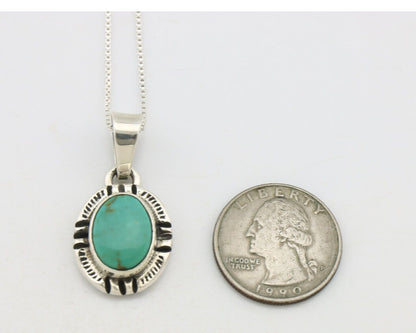 Navajo Necklace 925 Silver Arizona Turquoise Handmade Signed Gecko C.90's