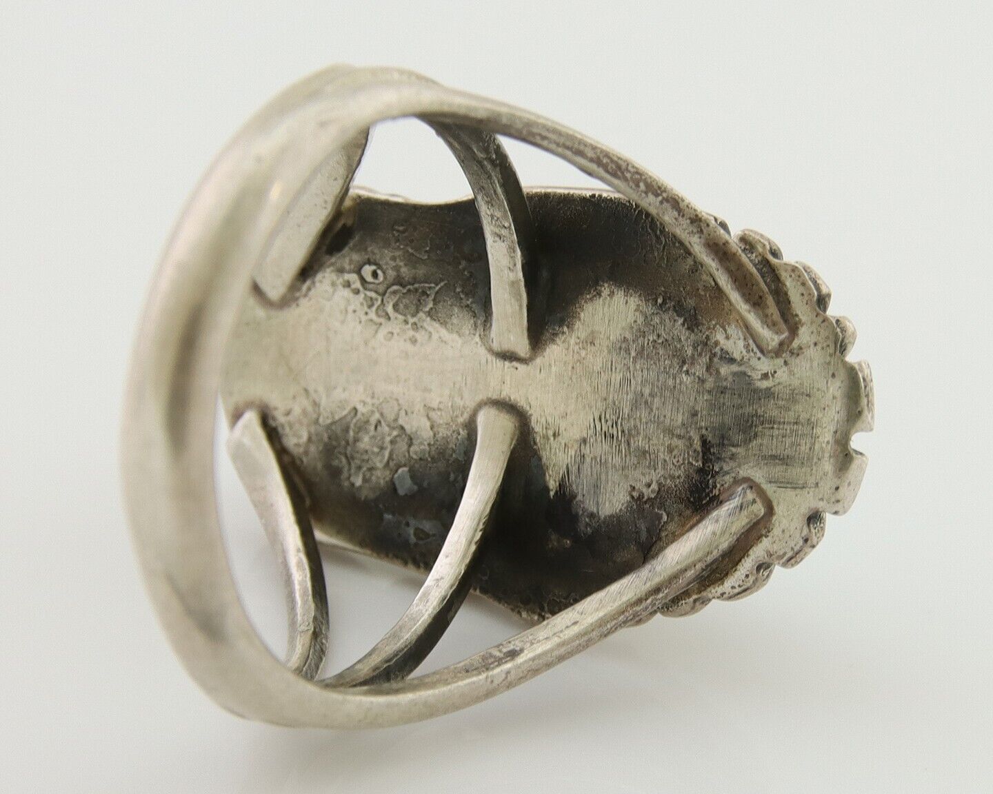 Navajo Ring 925 Silver Natural Blue Turquoise Native American Artist C.80's