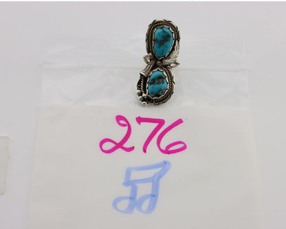 Navajo Ring 925 Silver Sleeping B Turquoise Signed Robert & Bernice Leekya C80s