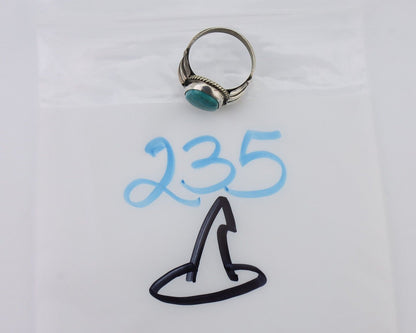 Navajo Handmade Ring 925 Silver Blue Turquoise Native American Artist C.80's