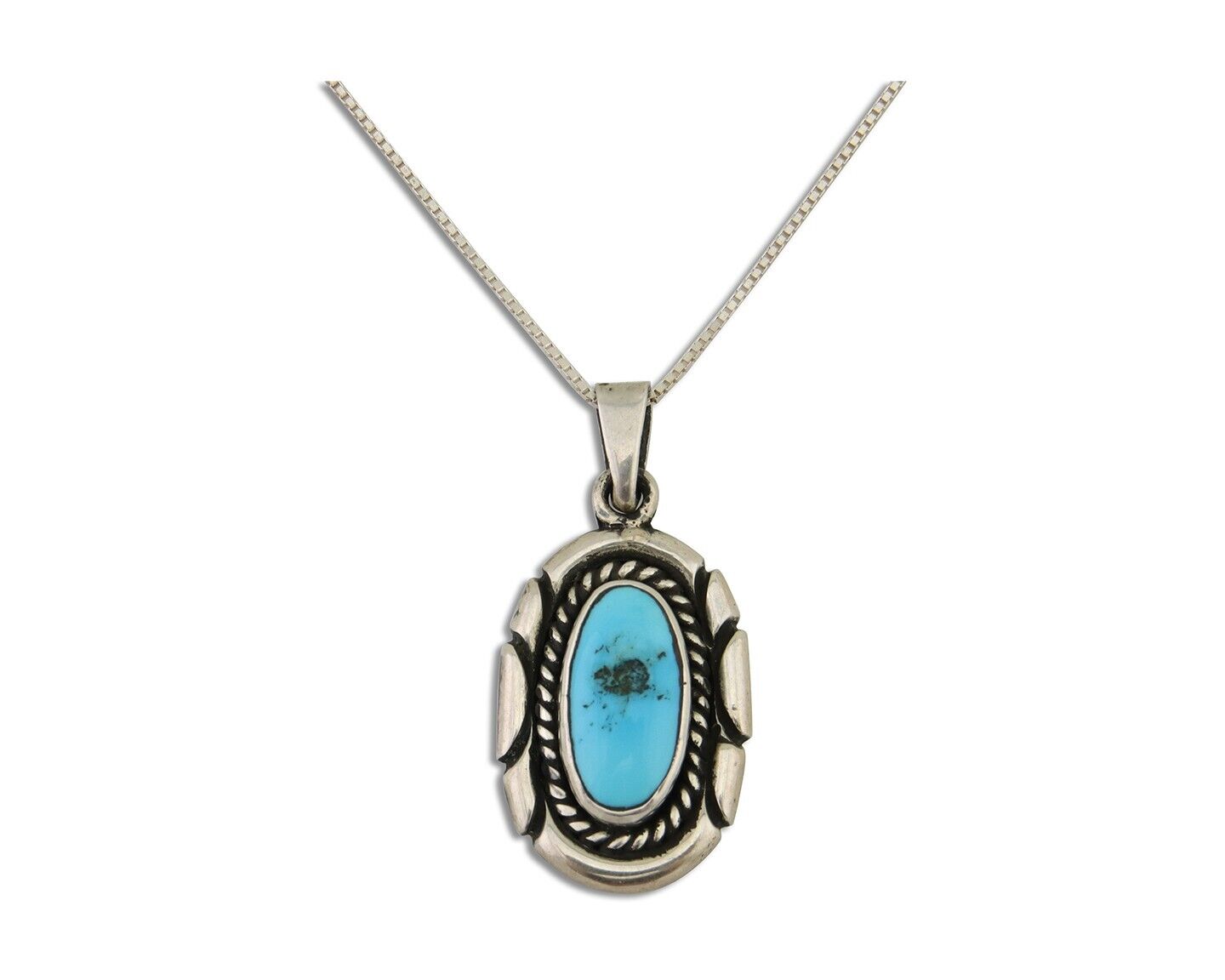 Navajo Necklace 925 Silver Natural Turquoise Artist M Montoya C.80's