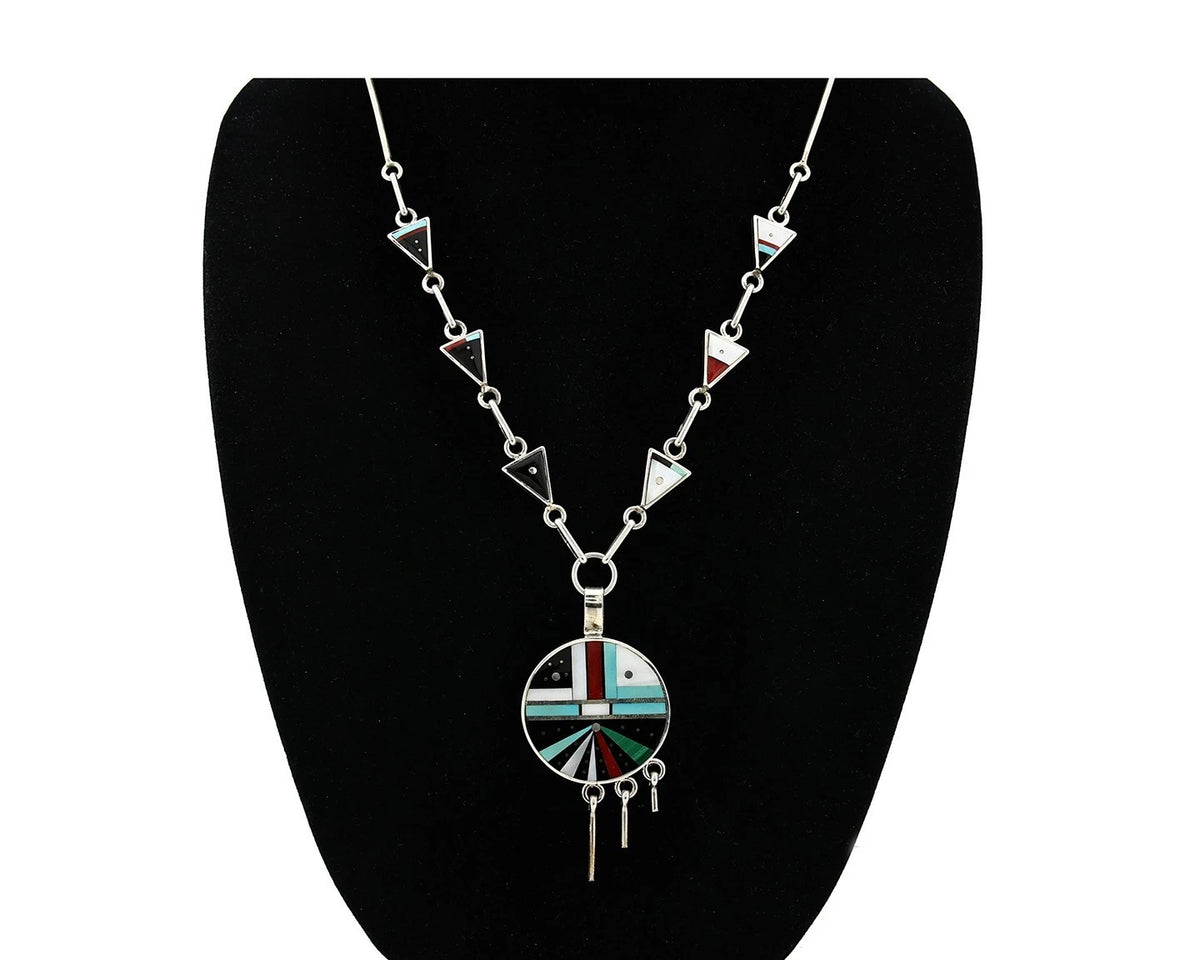 Navajo Necklace Natural Gemstone Handmade Vintage Signed H. Smith