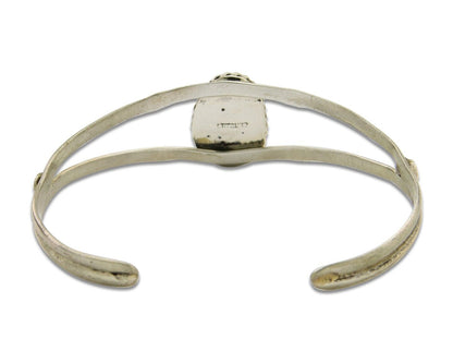 Navajo Cuff Bracelet 925 Silver Turquoise Native American Artist Handmade C.80's