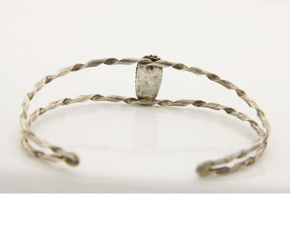 Navajo Bracelet .925 Silver Mediterranean Red Coral Cuff Native Artist C.80's