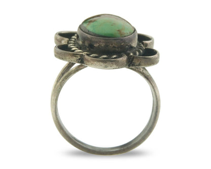 Navajo Ring 925 Sterling Natural Blue Turquoise Native Artist C.80's Size 5.75